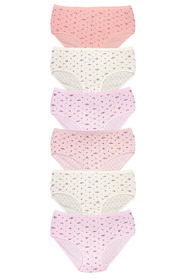 6 LI PAKET YÜKSEL BEL %100 PAMUK KADIN KÜLOT