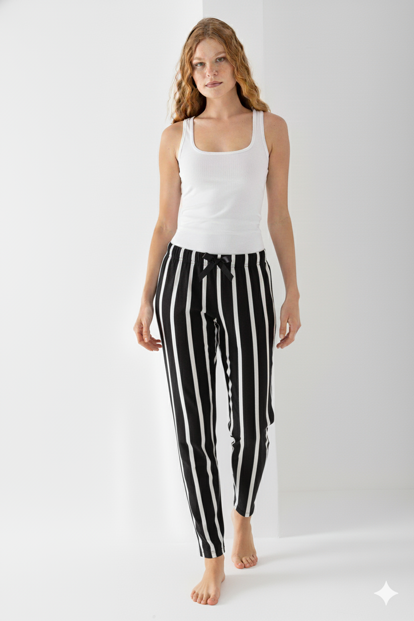 ÇİZGİLİ BAMBU PİJAMA ALTI