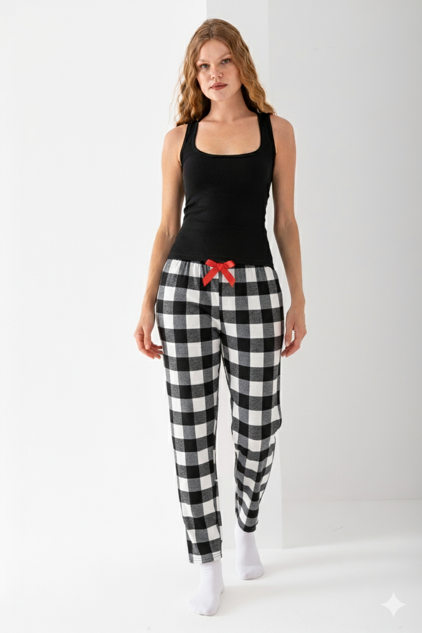 EKOSE DESENLİ BAMBU PİJAMA TAKIMI