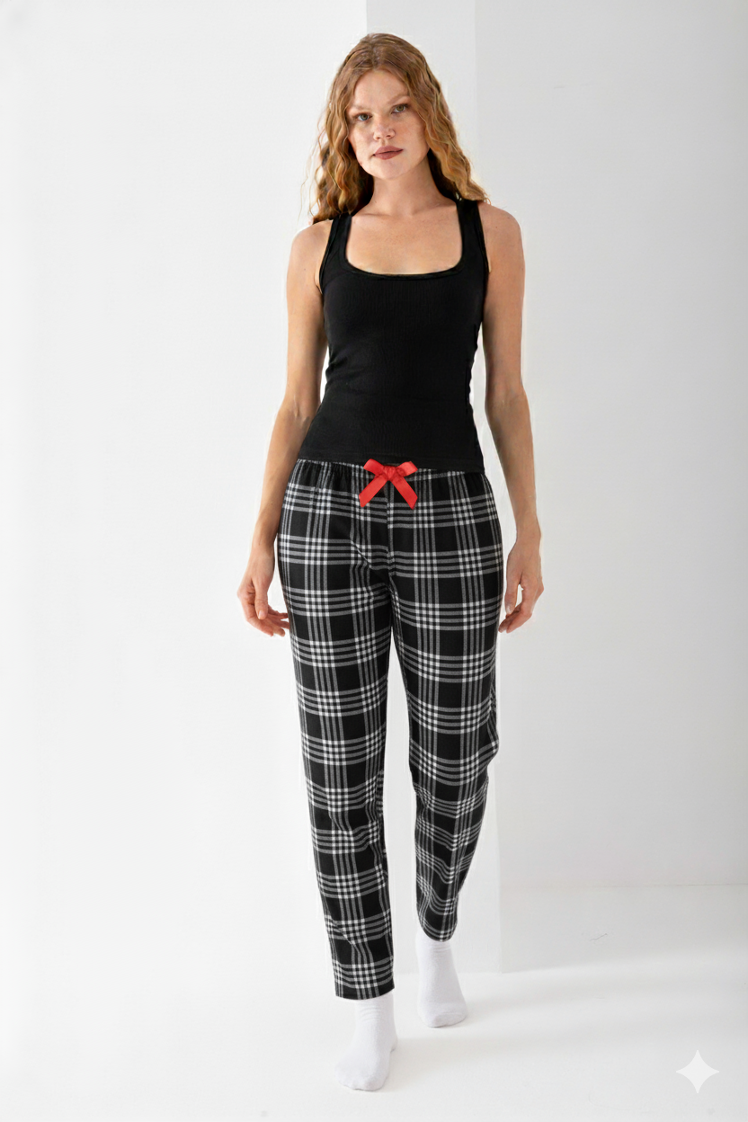 EKOSE DESENLİ BAMBU PİJAMA TAKIMI