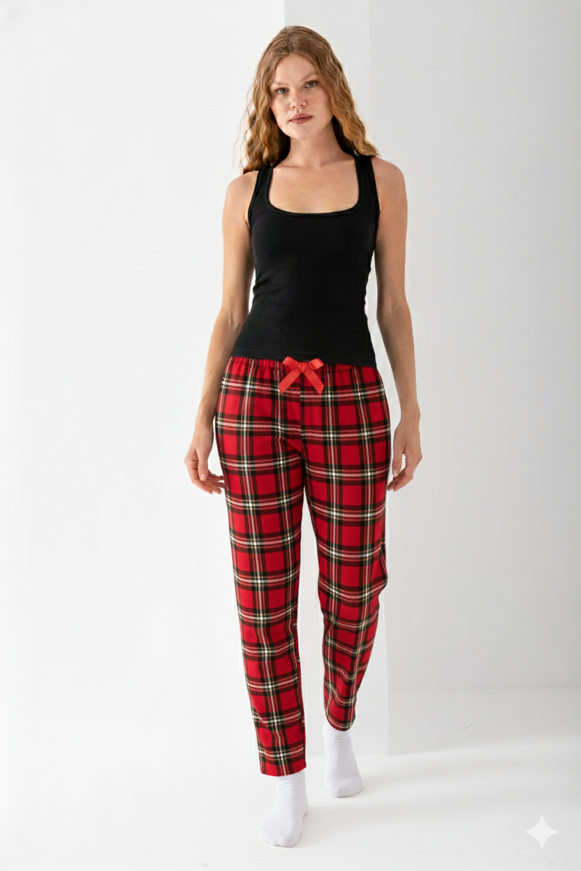 EKOSE DESENLİ BAMBU PİJAMA TAKIMI