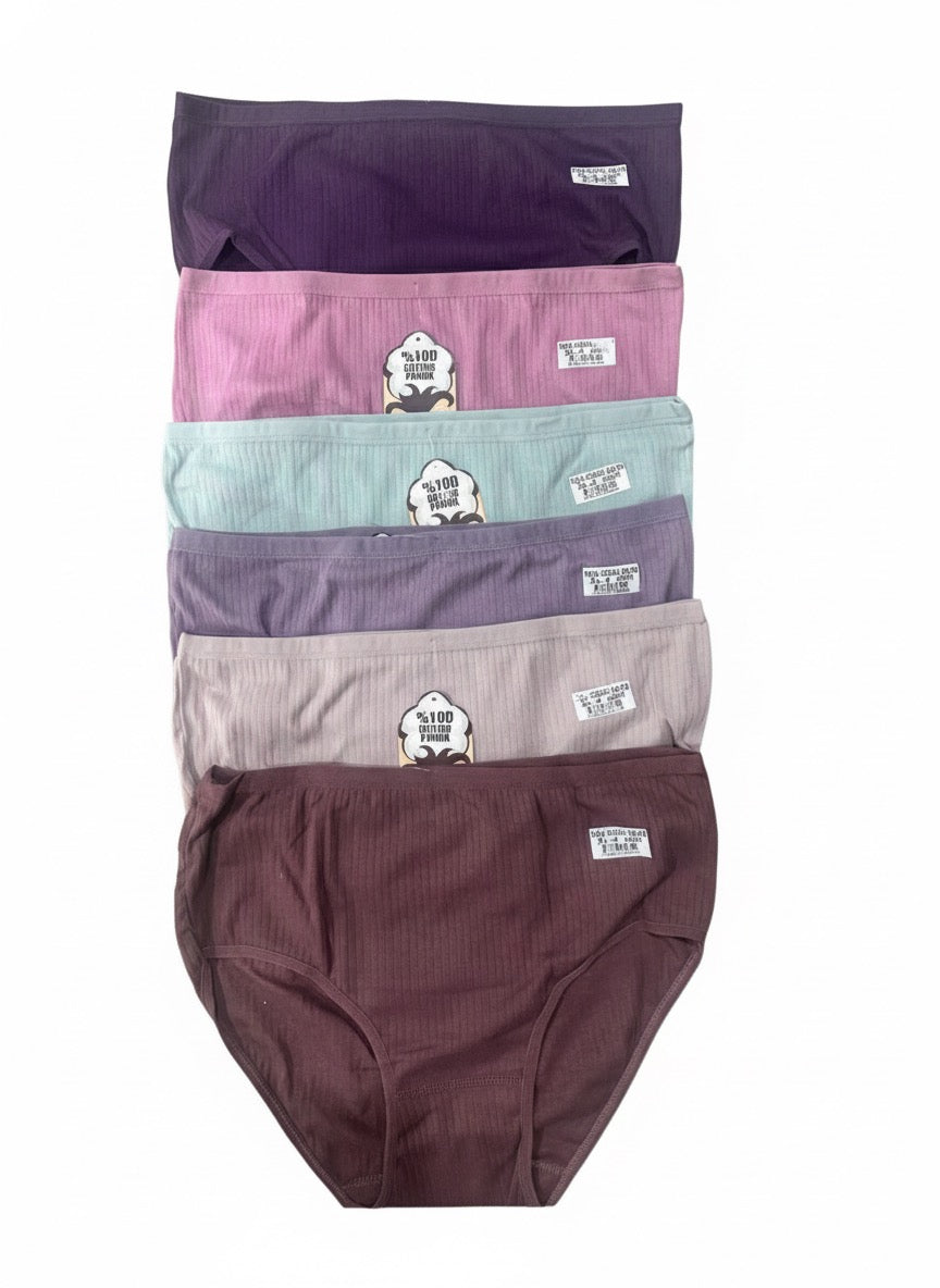 6lı PAKET FİTTİLİ %100 PAMUK KADIN KÜLOT