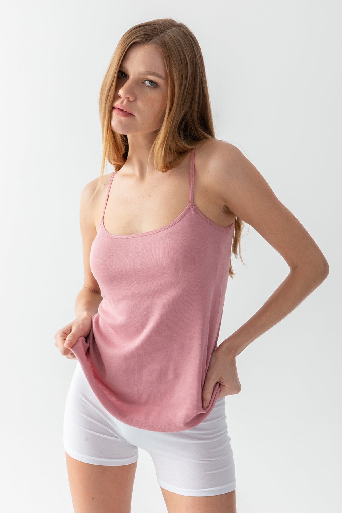 Kadın  Basic Regular Ip Askılı Pamuk Ribana Atlet 1001-3