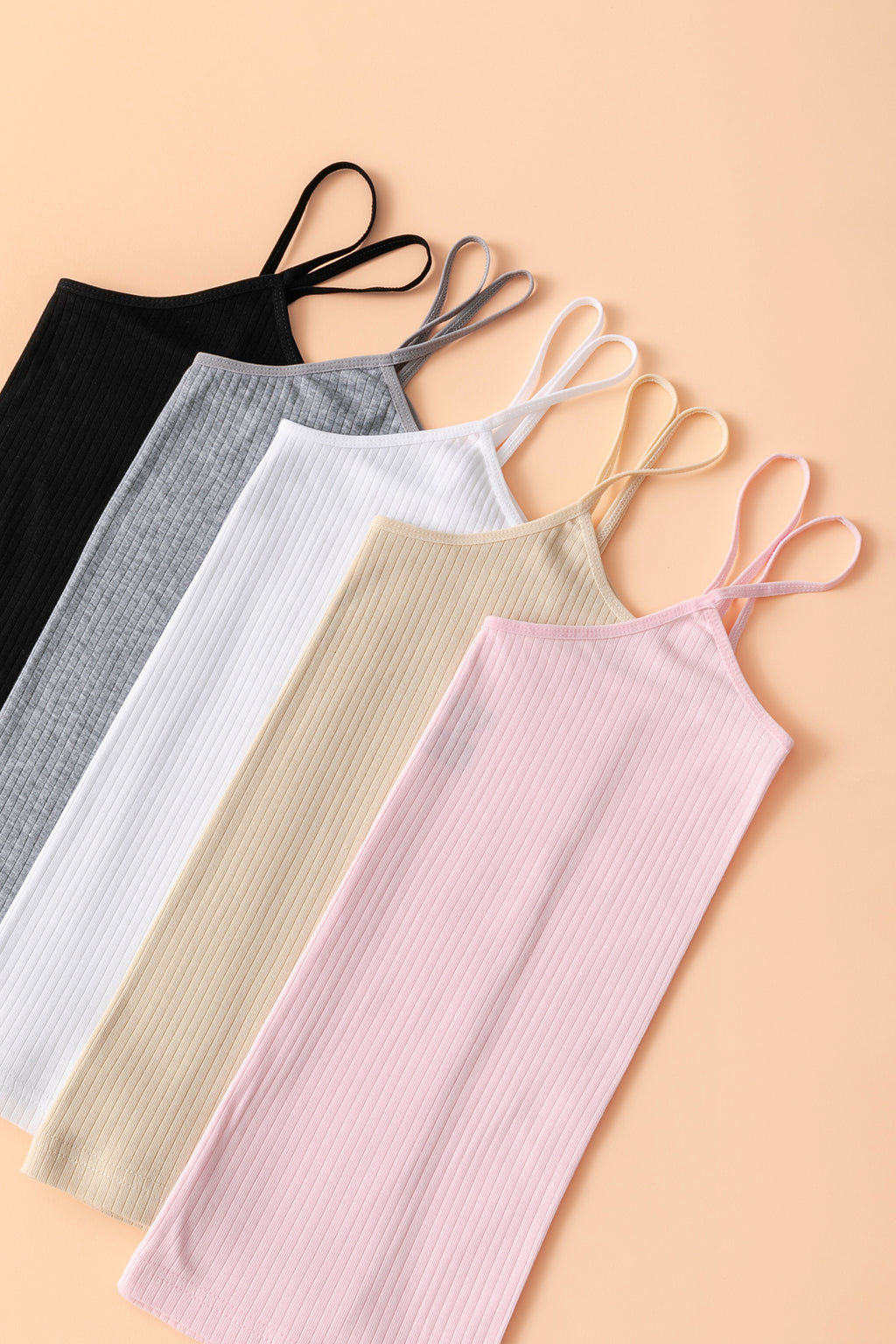 Kadın Basic Reguler Ip Askılı Fitilli Siyah Beyaz Gri Ten Pembe 5 ‘li Atlet