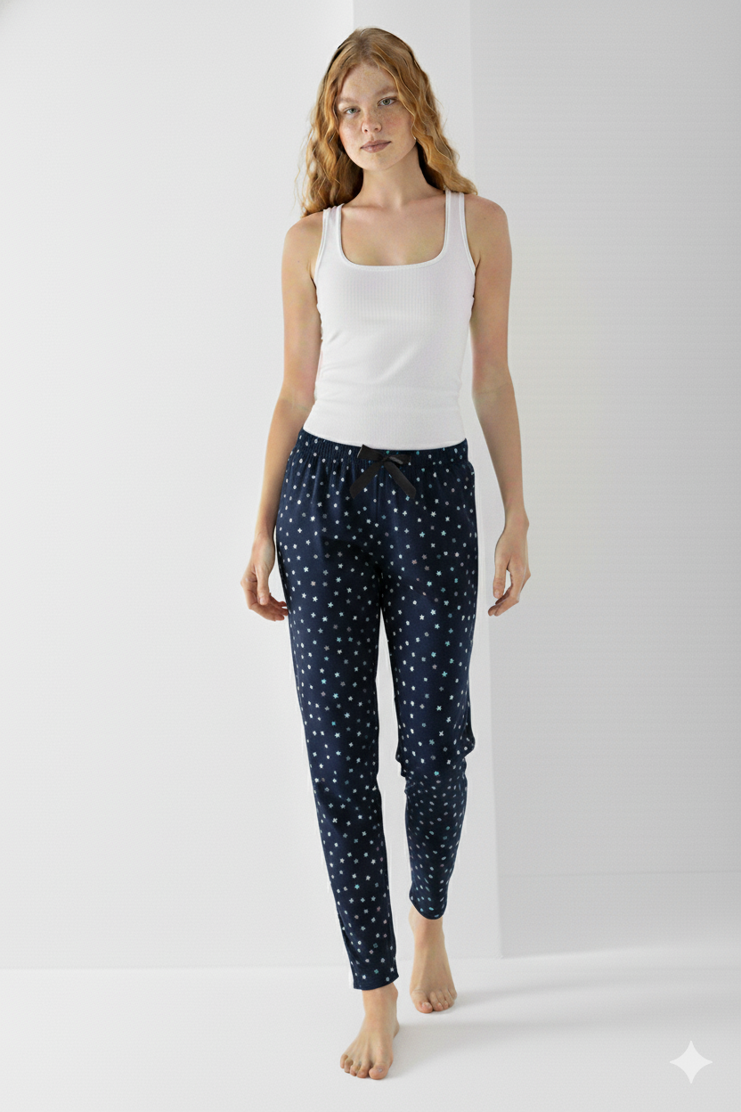 YILDIZ DESENLİ BAMBU PİJAMA ALTI