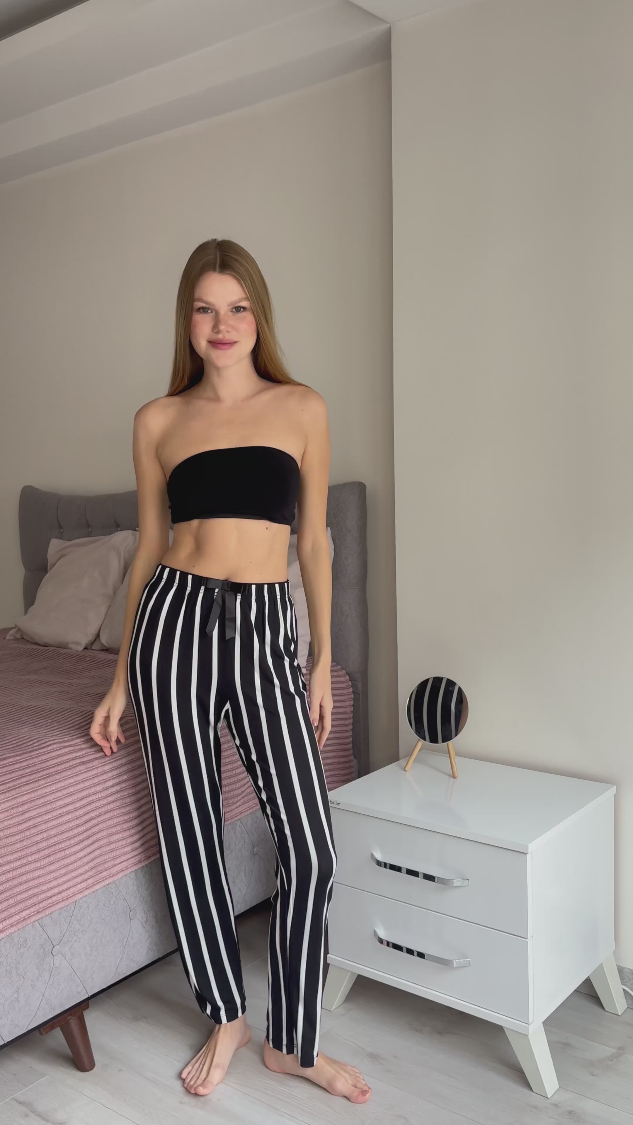 ÇİZGİLİ BAMBU PİJAMA ALTI