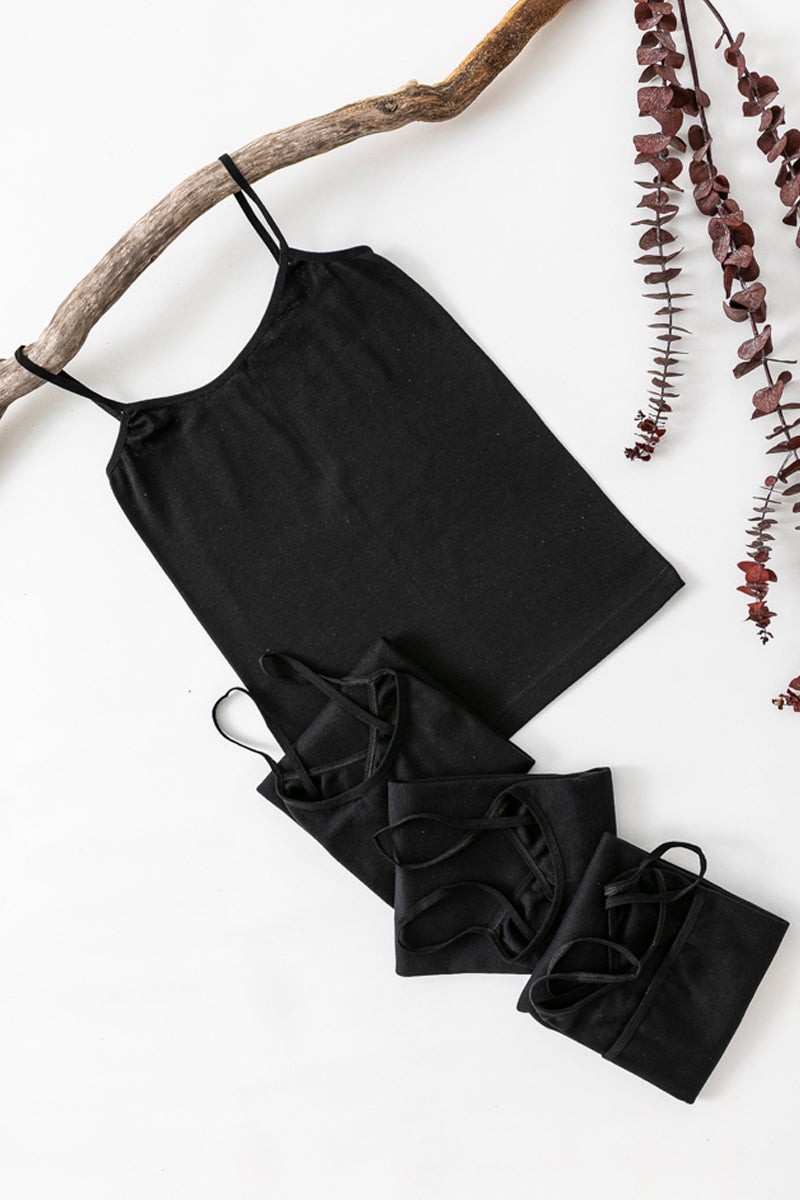 Kadın 4 lü Siyah Beyaz Gri Ten Organik Penye Ribana %100 Pamuk Atlet 1001-24